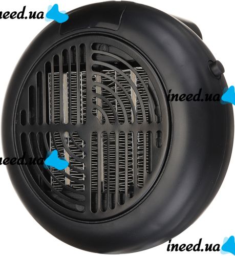 Portable Heater Wonder Heater BD-168 Mini Fan Heater in an Outlet with Thermostat and Timer 900W Mains Plug with Remote Control Black