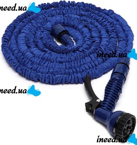 Садовий шланг для поливу рослин Magic Hose 30 метрів 100ft з насадкою розпилювачем X-Hose 30м посилений поливальний розтягується шланг