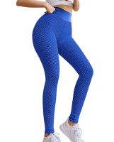 Women's Sports Leggings Staples Scrunch Bum Blue with High Waist and Push-up Effect, Tight Seamless Leggings for fitness push up