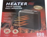 Portable Mini Wall Heater Handy Heater NFJ-08 800W Electric Wall Mounted Fan Heater with Display and Remote Control AND 032 Black