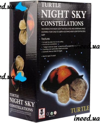 Дитячий нічник-проектор зоряного неба Turtle Night Sky музичний світильник проектор Черепаха, світлодіодний LED нічник Іграшка на батарейках USB