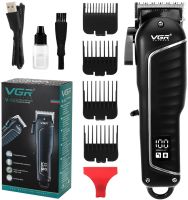 Акумуляторна машинка для стрижки волосся VGR V-683 10W бездротовий чоловічий бездротовий тример для окантовки бороди і вусів зі змінними насадками і дисплеєм USB