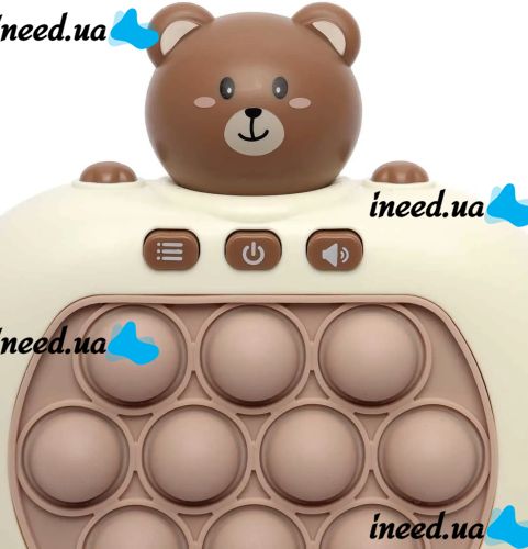 Дитяча іграшка головоломка Pop It Baby Bear Інтерактивна електронна приставка антистрес поп ІТ для зняття стресу на батарейках від 3-х років