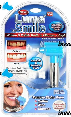Complex for teeth whitening and polishing Luma Smile whitening machine 5 nozzles for oral care with backlight on batteries