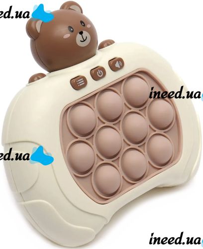 Дитяча іграшка головоломка Pop It Baby Bear Інтерактивна електронна приставка антистрес поп ІТ для зняття стресу на батарейках від 3-х років