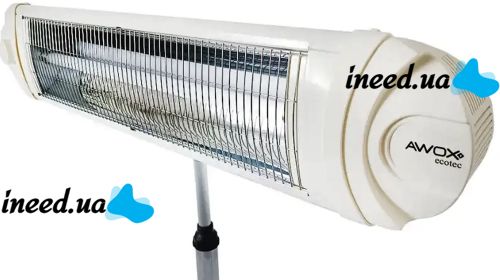 Awox Ecotec 2500W Infrared Electric Heater Quartz Floor Electric Heater, Wall Mounted UFO with Telescopic Leg for Home