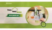 Органайзер для зубних щіток з дозатором пасти Happy Family Wash Gargle Suit RY-808 настільний тримач підставка на 4 склянки для аксесуарів Білий