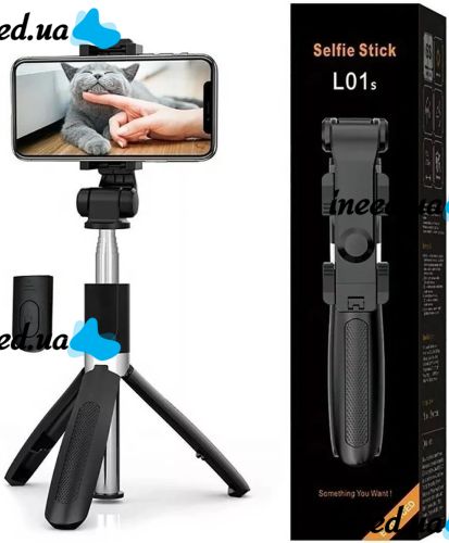 Selfie Stick Tripod Selfie Stick L01 70cm Telescopic Tripod for Selfie, Monopod Tripod with Holder for Phone with Bluetooth Remote Control L-01