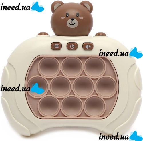 Дитяча іграшка головоломка Pop It Baby Bear Інтерактивна електронна приставка антистрес поп ІТ для зняття стресу на батарейках від 3-х років