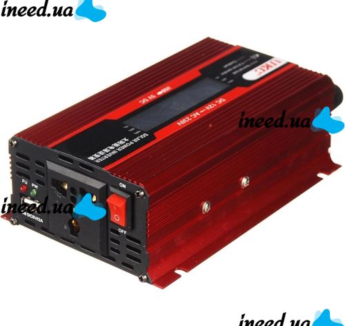 Автомобільний інвертор UKC AC/DC 12V-220V 600W CJ-LS600 авто перетворювач напруги струму з LCD дисплеєм від прикурювача, акумулятора з екраном