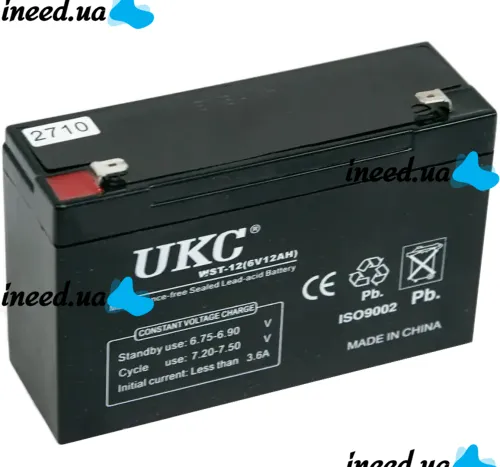 Sealed battery BATTERY UKC 6V 12A lead-acid rechargeable battery
