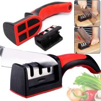 Точилка для кухонних ножів Knife Sharpener RS-168 кухонна Ручна ножеточка з ручкою, настільний верстат на 3 рівня заточування з поліруванням NJ-523