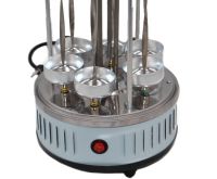 Domotec MS-7782 1000W vertical electric kebab maker for 6 skewers, Tabletop electric kebab maker for home with removable tray Silver