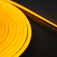 Світлодіодна силіконова стрічка LED NEON 0729 Yellow 5 м з блоком живлення, універсальна неонова гнучка підсвітка 12v-220v 5m в силіконі Жовта