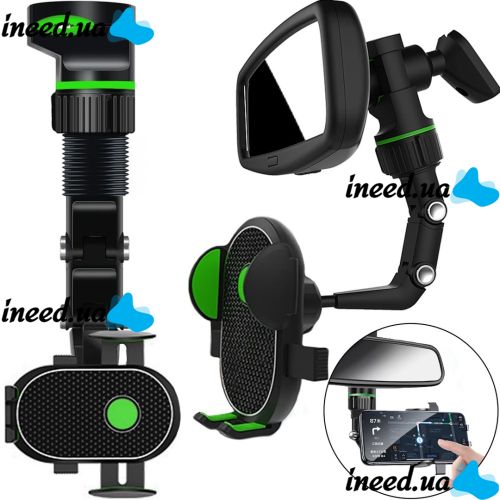 Universal Car Phone Holder Universal Clip 360° Smartphone Mount for Car Rear View Mirror with Rotation Black