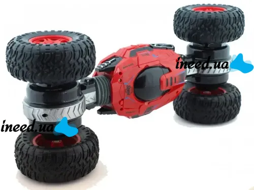Stunt car shifter Dance Monster RQ-2028 Red on radio control, Transformer all-terrain vehicle on the control panel, Red