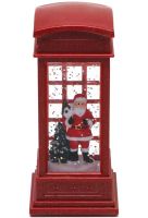 Santa Claus Christmas Lantern with Deer KM-1641 New Year Decorative LED Lamp, Battery Operated Telephone Booth Warm White