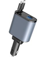 Super Fast Charge PT16 Car Charger with type c lightning voltmeter 4 in 1 120 W FM Transmitter, Car cigarette lighter Modulator