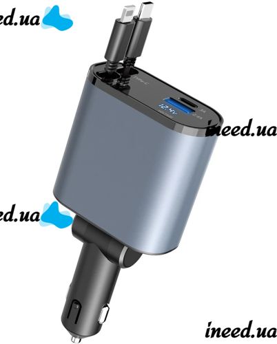 Super Fast Charge PT16 Car Charger with type c lightning voltmeter 4 in 1 120 W FM Transmitter, Car cigarette lighter Modulator