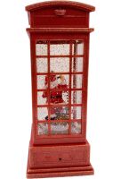 Santa Claus Christmas Lantern with Deer KM-1641 New Year Decorative LED Lamp, Battery Operated Telephone Booth Warm White