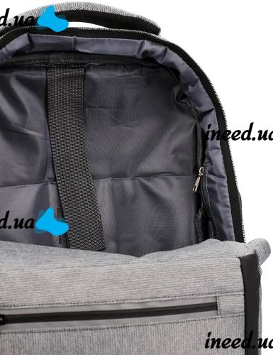 Міський молодіжний Оксфордський рюкзак Bag BG - 40 Сірий для ноутбука 15,6 " дюйма універсальний Чоловічий з USB і портом для навушників 42Х28 см BG40