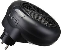 Portable Heater Wonder Heater BD-168 Mini Fan Heater in an Outlet with Thermostat and Timer 900W Mains Plug with Remote Control Black