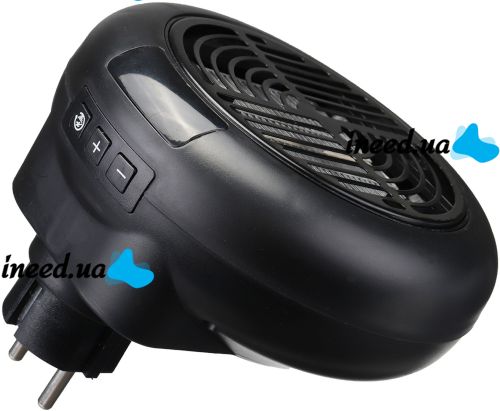 Portable Heater Wonder Heater BD-168 Mini Fan Heater in an Outlet with Thermostat and Timer 900W Mains Plug with Remote Control Black