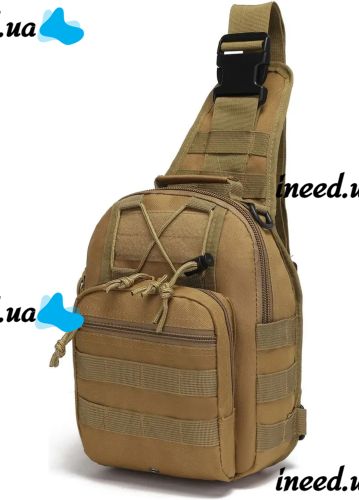 6L Tactical Crossbody Bag A74 Brown Single-strap Waterproof Men's Military Chest Bag Army Chest Banana