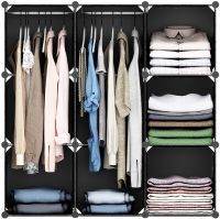 Складной шкаф органайзер для вещей Storage Cube Cabinet MP-39-61 110х110х35 см пластиковая тумба на 9 секций полочка для одежды и обуви Черная
