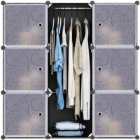 Складна шафа органайзер для речей Storage Cube Cabinet MP-29 110х110х35 см пластикова тумба на 7 секцій поличка для одягу та взуття Чорна