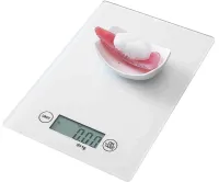 Domotec MS-912 Kitchen Electronic scales from 1 g to 7 kg, MX-402 Rectangular sensor scales with a flat platform for weighing products White