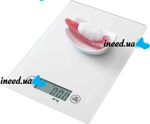Domotec MS-912 Kitchen Electronic scales from 1 g to 7 kg, MX-402 Rectangular sensor scales with a flat platform for weighing products White