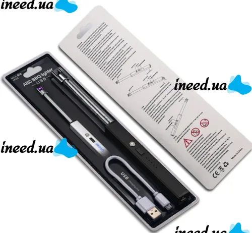 Електроімпульсна дугова висувна запальничка ARC BBQ lighter Domestic-02 з гнучким подовжувачем, акумуляторна електрозажигалка з полум'яною дугою