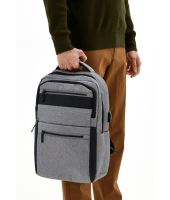 Міський молодіжний Оксфордський рюкзак Bag BG - 40 Сірий для ноутбука 15,6 " дюйма універсальний Чоловічий з USB і портом для навушників 42Х28 см BG40