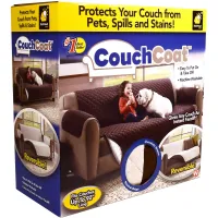 Двостороння накидка чохол на диван Couch Coat з мікрофібри, захисне двостороннє водонепроникне стьобане покривало для дивана