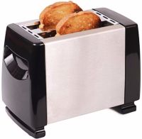 Kitchen mirror toaster Crownberg CB-1106 750W for 2 slices of bread with temperature control and stop button, Electric toaster VN-002B with removable tray Silver