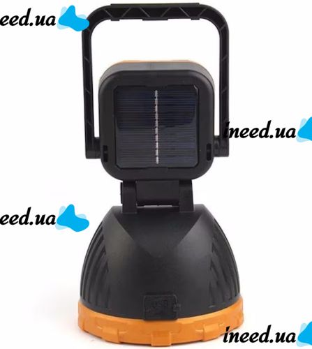 Аккумуляторный ручной LED фонарик лампа Solar Hi Sheen HS-8033 с солнечной панелью и ручкой 81COB, Переносной светодиодный фонарь Power Bank от USB