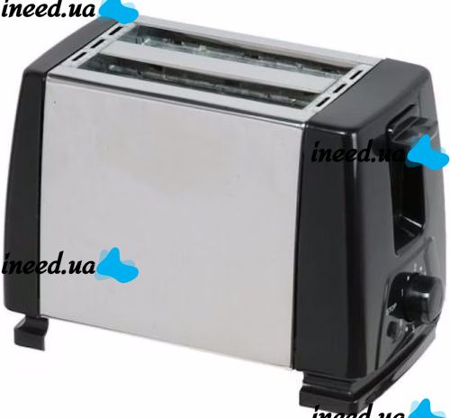 Kitchen mirror toaster Crownberg CB-1106 750W for 2 slices of bread with temperature control and stop button, Electric toaster VN-002B with removable tray Silver