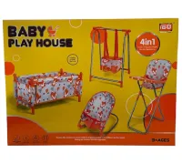 Children's Set Baby Play House CS0849 Chanterelles for dolls and toys Swing Playpen Chaise Longue Rocking chair and high chair, Set for dolls