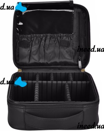 Органайзер для зберігання косметики Niceland Beauty box MAG - 590 з ручкою для перенесення, Дорожня водонепроникна косметичка, б'юті кейс Чорна