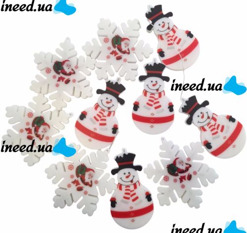 Внутренняя гирлянда штора Xmas 3D фигурки снеговика и снежинки Холодный белый 3x0.7м 95L W, Новогодняя 300x70 см на окно холодная белая от сети