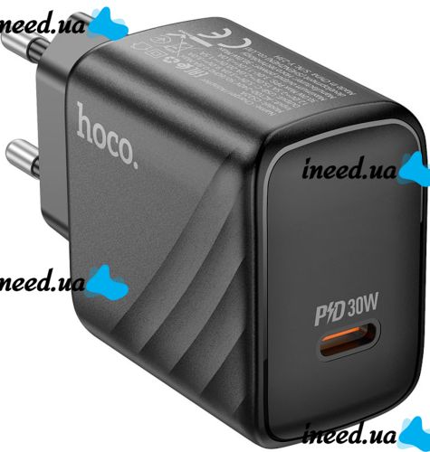 Hoco CS22A PD30W Hoco CS22A PD30W Single Port Type-C USB-C Charger, Hoco Power Adapter Unit for Fast Phone Charging Black