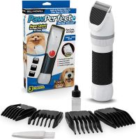 Бездротова акумуляторна машинка Paw Perfect для стрижки та грумінгу тварин, Тример грумер для собак і кішок 2 швидкості 4 насадки 10w Біла