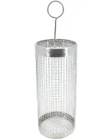 Cylindrical non-stick grill grid basket IRIS KT-183 for vegetables meat fish without handle, stainless steel barbecue grate with rotation