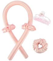Satin soft Reclaire curlers for self-styling with elastic bands and a hairpin, a soft ribbon for cold curling, a kerlik headband for curls