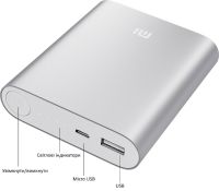 Портативное зарядное устройство Xiaomi MI Power Bank 10400 mAh внешний аккумулятор для телефона IOS Android, универсальный повербанк 2.1А USB
