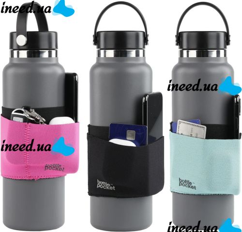 A case with a pocket for a sports bottle Bottle Pocket up to 1 liter fabric pocket organizer for storing a smartphone, keys, cards and headphones