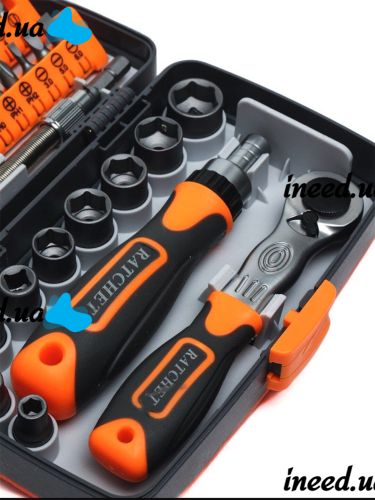 Набір викруток із тріскачкою Torx Ratchet GS227 68 в 1 ручний комплект інструментів із храповим механізмом, бітами та насадками в пластиковому кейсі
