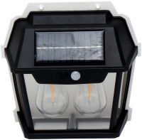 Вуличний настінний світильник Coba Solar Wall Lamp HW-888 - 2W акумуляторний підвісний ліхтар на сонячній батареї з датчиком руху 2 лампи 3 режими