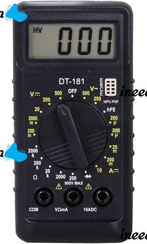 Компактний міні цифровий мультиметр Digital DT - 181 Автоматичний кишеньковий mini тестер напруги, сили струму з дисплеєм і індикатором DT181